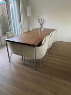 Bert Plantagie eettafel (2.30 x 1.00) met 6 leren fauteuils, Ophalen, Overige materialen, Gebruikt, Modern stijlvol