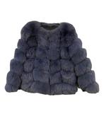 Real fox fur coat, Kleding | Dames, Jassen | Winter, No brand, Blauw, Zo goed als nieuw, Ophalen