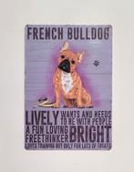 Franse Bulldog hond eigenschappen reclamebord van metaal, Info@deconoord.nl, Deco Noord, Nieuw, Ophalen of Verzenden