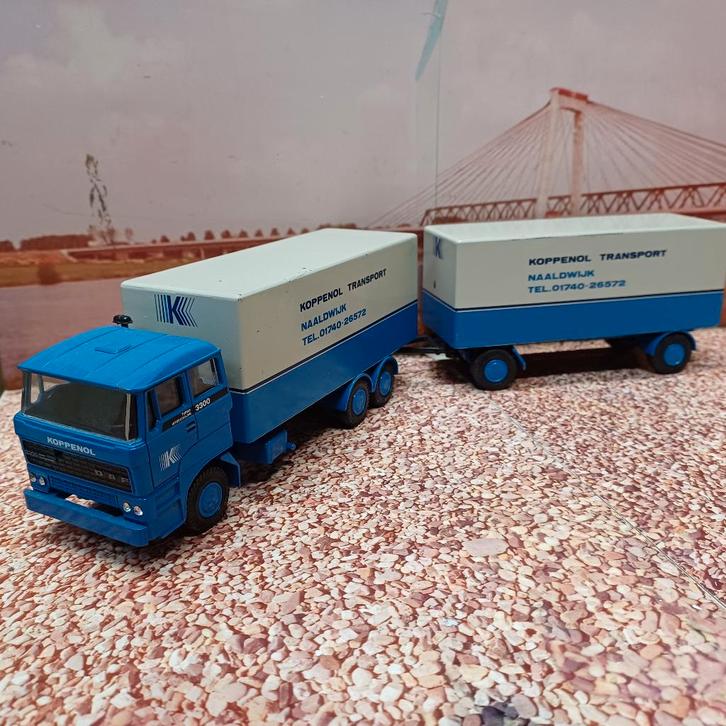 lion toys Daf 3300 Koppenol, Hobby en Vrije tijd, Modelauto's | 1:50, Zo goed als nieuw, Bus of Vrachtwagen, Lion Toys, Ophalen of Verzenden