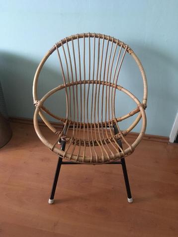 Rotan fauteuil Rohe noordwohle vintage jaren 60