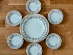 Set van porseleinen schaal & 6 schotels met rozenmotief, Ophalen, Overige stijlen, Porselein, Schaal of Schalen