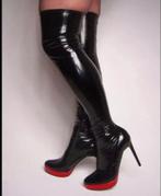 Overknee fetisj sexy latex boots met naaldhak, Hoge laarzen, Zwart, Nieuw, Ophalen of Verzenden