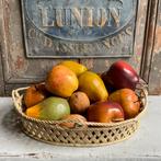 Sale metalen schaal met deco fruit *tres belle*, Verzenden