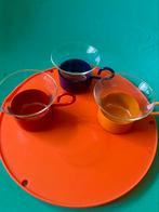 Retro theeglazen metaal glas Schott Mainz Jena Glas, Huis en Inrichting, Keuken | Servies, Glas of Glazen, Ophalen of Verzenden
