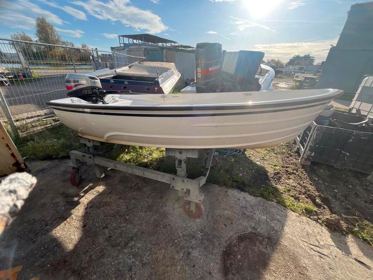 KMV 265 met Mariner 10 pk buitenboordmotor, Watersport en Boten, Motorboten en Motorjachten, Gebruikt, Polyester, Tot 6 meter