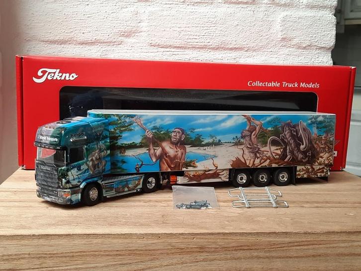 Tekno scania 4serie J. SCHMID TRANSPORTE (herpa editie), Hobby en Vrije tijd, Modelauto's | 1:50, Nieuw, Bus of Vrachtwagen, Tekno