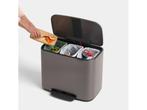 Brabantia Bo Prullenbak - 3 x 11 l - Platinum, Huis en Inrichting, Woonaccessoires | Prullenbakken, Ophalen, Gebruikt, Met pedaal