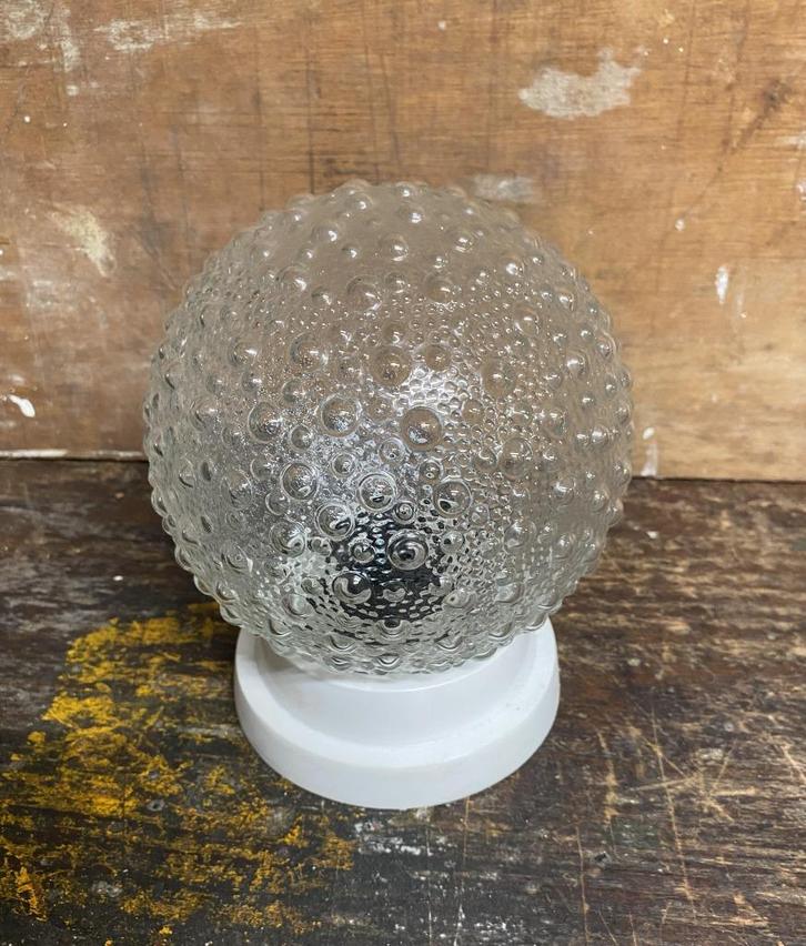 Leuke Bubbel Plafondlamp [ vintage retro sixties seventies ], Huis en Inrichting, Lampen | Plafondlampen, Zo goed als nieuw, Glas