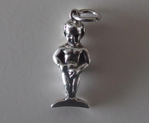 ZILVEREN HANGER: MANNEKE PIES (BRUSSEL), Sieraden, Tassen en Uiterlijk, Antieke sieraden, Hanger, Zilver, Verzenden