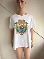 MUNTHE. Tshirt top maat 42 wit met print goud groen, Kleding | Dames, T-shirts, Wit, Maat 42/44 (L), Ophalen of Verzenden, Zo goed als nieuw