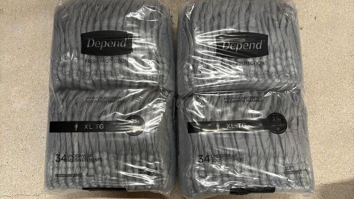Depend incontinentie ondergoed XL volwassenen (2 x 34 st.), Diversen, Verpleegmiddelen, Nieuw, Ophalen of Verzenden