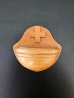 Vintage houten wijwatervat stoup met kruis, Antiek en Kunst, Ophalen of Verzenden