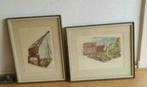 2 x hans gunnar fagerström halmstad zweden raadhuis haven st, Antiek en Kunst, Ophalen