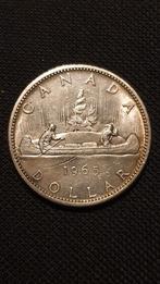 1 Dollar 1965 Canada zilveren munt., Ophalen of Verzenden, Losse munt, Noord-Amerika