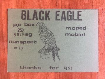 QSL kaart Black Eagle. Nunspeet. 