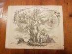 Litho Tweede Premieplaat j.v.d.Bos 1863 herdenking 1813-1815, Ophalen
