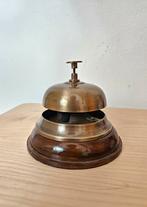 Antieke Hotelbel / Tafelbel Brons & Hout, Ophalen of Verzenden, Brons