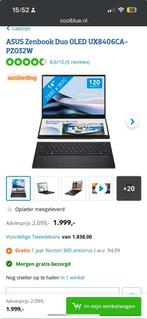 Asus Zenbook duo oled UX8406CA-PZ032W zgan, Computers en Software, Windows Laptops, Ophalen, Intel core i9 14900HX, 14 inch, Zo goed als nieuw