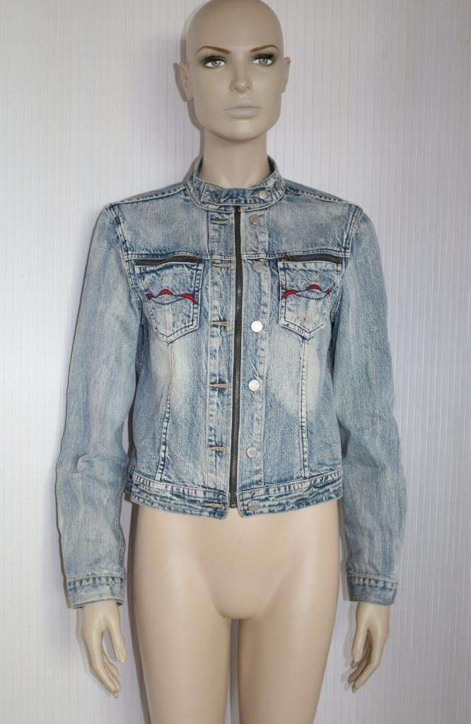 YaYa Hype spijkerjasje denim jasje rits blauw maat M, Maat 38/40 (M), Blauw, Ophalen of Verzenden, Zo goed als nieuw