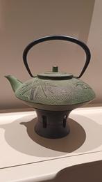 Japanse theepot gietijzer met rechaud, Huis en Inrichting, Keuken | Servies, Ophalen, Overige materialen, Overige typen, Zo goed als nieuw