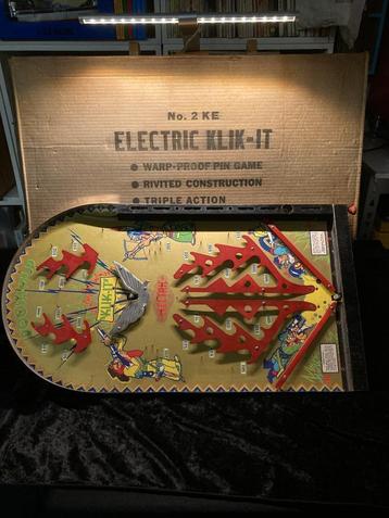 Vintage Poosh M Up "Klick It" Pinball Game-compleet met doos beschikbaar voor biedingen