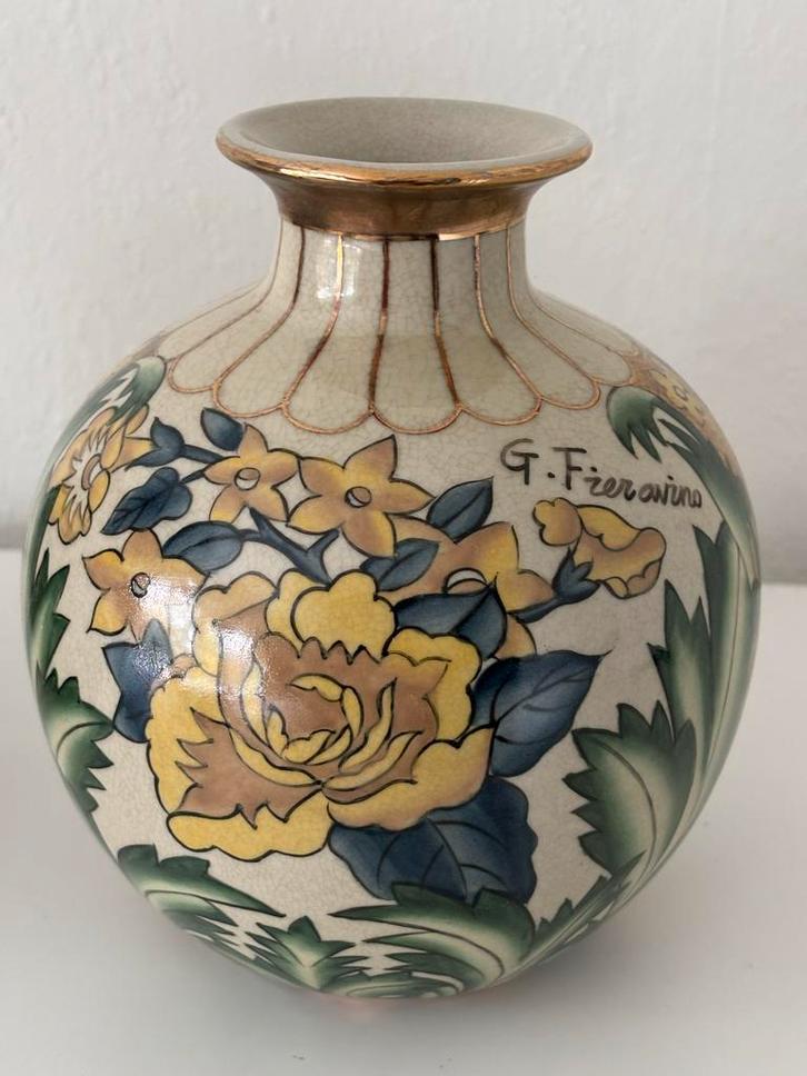 Art Nouveau Fieravino Vazen met Narcissen, Antiek en Kunst, Antiek | Vazen, Ophalen