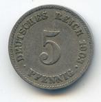 Duitsland 5 Pfennig 1903 J Oplage 817.000, Ophalen of Verzenden, Duitsland