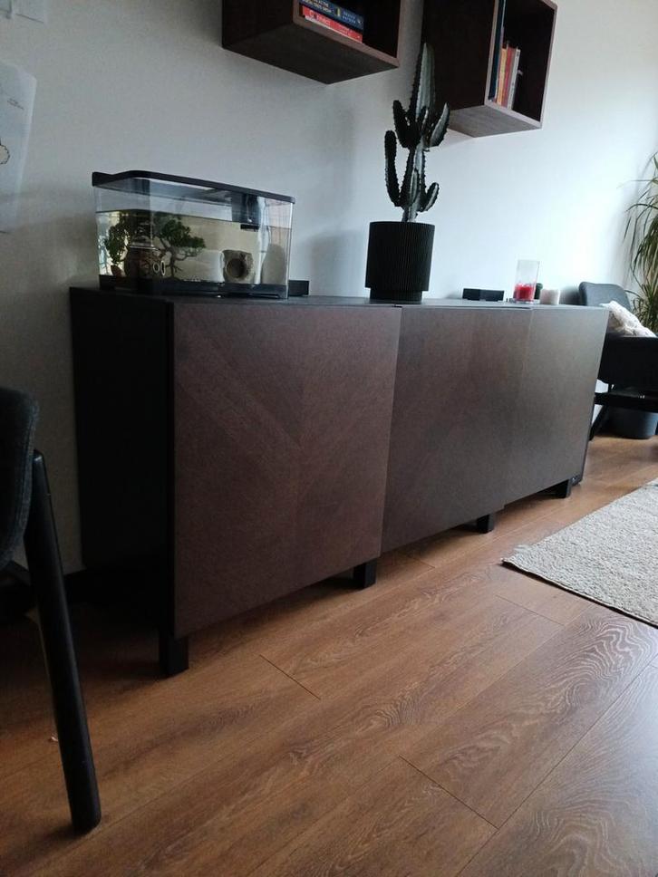 Ikea Besta Kast - Zwartbruin Hedeviken, Huis en Inrichting, Kasten | Dressoirs, Gebruikt, 150 tot 200 cm, 25 tot 50 cm, Met deur(en)