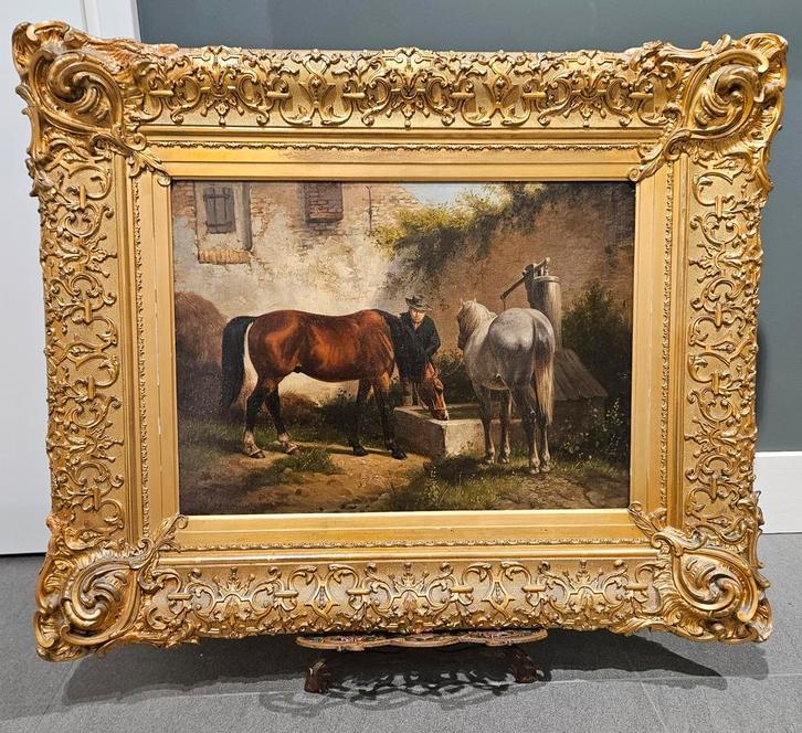 Schilderij Wouter Verschuur jr (1841-1936) vergulde lijst, Antiek en Kunst, Kunst | Schilderijen | Klassiek, Ophalen of Verzenden