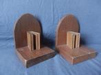 Leuk paar houten boekensteunen met geopende boeken h 15,3 cm, Ophalen of Verzenden