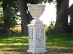 Bloempot op Sokkel met Engelen - 108 cm - Steen, Ophalen of Verzenden