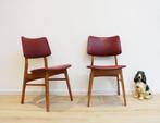 2 houten vintage stoelen. Set Mid Century retro stoeltjes, Huis en Inrichting, Stoelen, Ophalen, Twee, O, Hout
