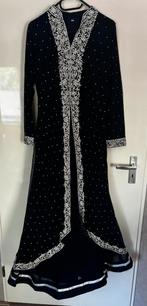 Donkerblauwe Indiase Jurk met Zilveren steentjes, Kleding | Dames, Jurken, Blauw, Maat 46/48 (XL) of groter, Ophalen of Verzenden