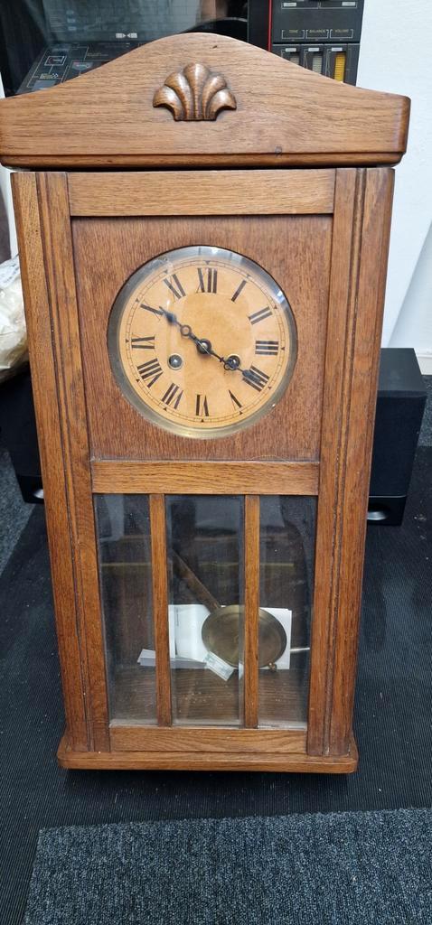 Oude Houten Pendule Klok, Antiek en Kunst, Antiek | Klokken, Ophalen of Verzenden