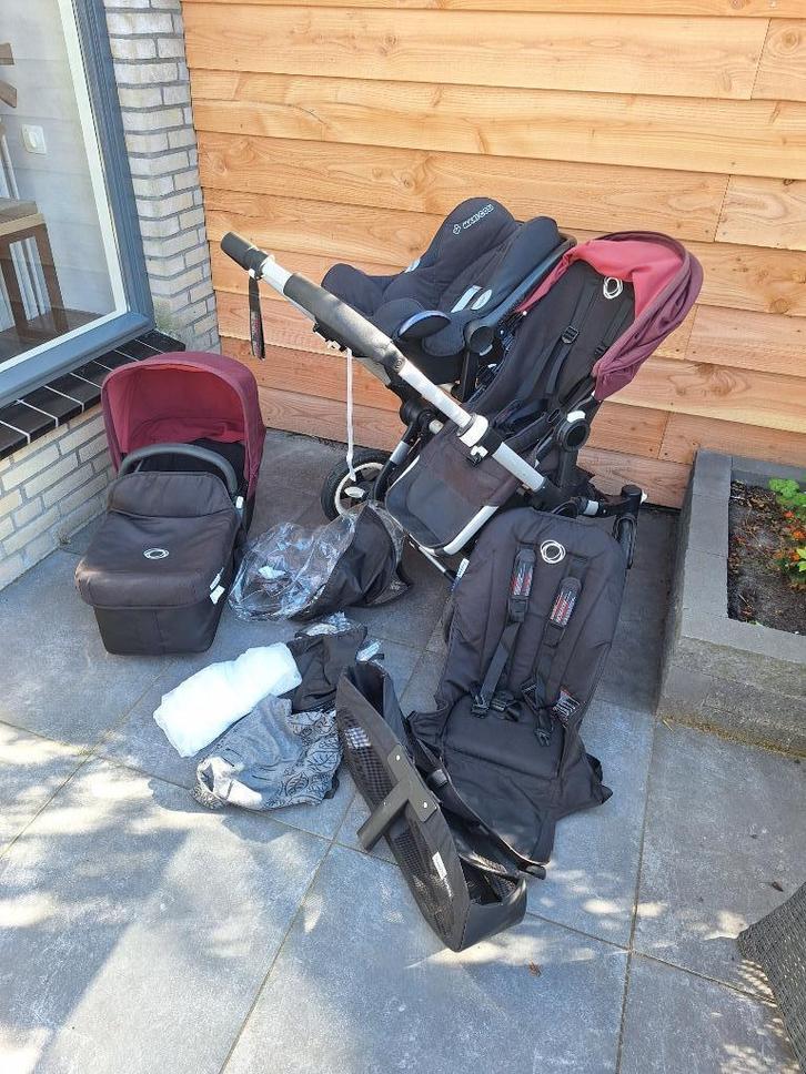 Bugaboo donkey duo, Kinderen en Baby's, Kinderwagens en Combinaties, Gebruikt, Combiwagen, Bugaboo, Duowagen, Luchtbanden, Met reiswieg