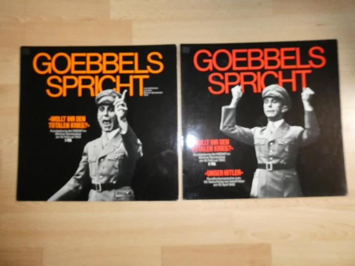 2 LP's GOEBBELS SPRICHT: Wollt Ihr den totalen Krieg? 1943, Verzamelen, Militaria | Tweede Wereldoorlog, Overige soorten, Overige typen