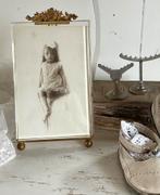 Brocante oud striklijstje / fotolijstje met facet glas, Ophalen of Verzenden