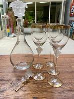 Kristallen Versace wijnglazen (5) met flesstop (2), Ophalen of Verzenden, Zo goed als nieuw, Kristal, Glas of Glazen