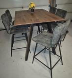 Henders & Hazel Oxford Tafel + 5 Manou Barkrukken, Ophalen, Zo goed als nieuw, Rechthoekig, 50 tot 100 cm