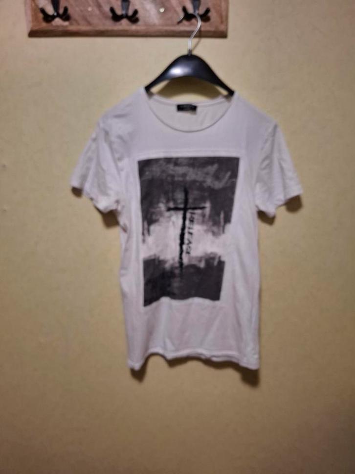 Sublevel wit T-shirt met graphic print Maat M, Kleding | Heren, T-shirts, Gedragen, Maat 48/50 (M), Overige kleuren, Ophalen of Verzenden