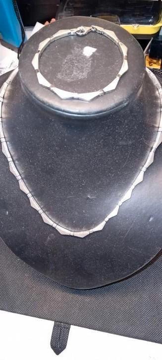 Fraaie set zilveren collier met armband. Sterling, Sieraden, Tassen en Uiterlijk, Kettingen, Gebruikt, Zilver, Zilver, Ophalen of Verzenden