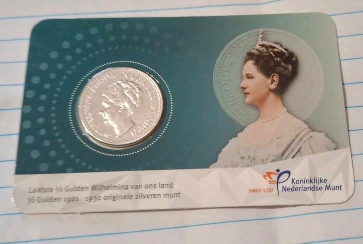 Coincad laatste halve gulden Wilhemina diverse jaartallen, Postzegels en Munten, Munten | Nederland, Losse munt, ½ gulden, Koningin Wilhelmina