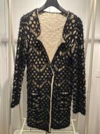 Zac & Zoe vest zwart | crème opengewerkt L | XL | 40 | 42, Zac & Zoe, Verzenden, Zwart, Maat 42/44 (L)