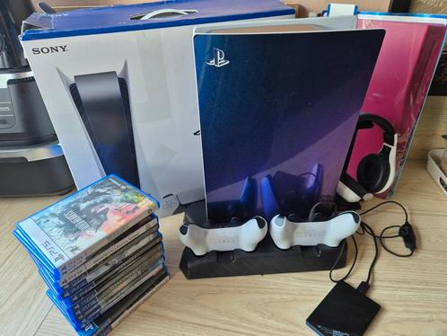 🎮PS5 Disc Edition + 10 Topgames + 2 Controllers + 2TB, Spelcomputers en Games, Games | Sony PlayStation 5, Gebruikt, Ophalen