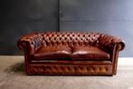 origineel Engelse Chesterfield bank -  rundleer - 2 meter, Huis en Inrichting, Fauteuils, Ophalen, Minder dan 75 cm, Leer, Zo goed als nieuw