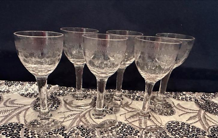 Vintage Kristallen Likeurglaasjes - Set van 6, Antiek en Kunst, Antiek | Glas en Kristal, Ophalen of Verzenden