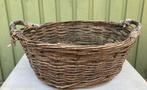 Brocante oud rond rieten mandje, Ophalen of Verzenden