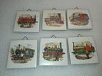 6 trein tegels 5x5 cm, Ophalen of Verzenden
