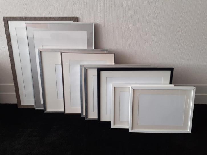Set van 9 grote fotolijsten diverse stijlen, Audio, Tv en Foto, Fotografie | Fotolijsten, Gebruikt, Ophalen